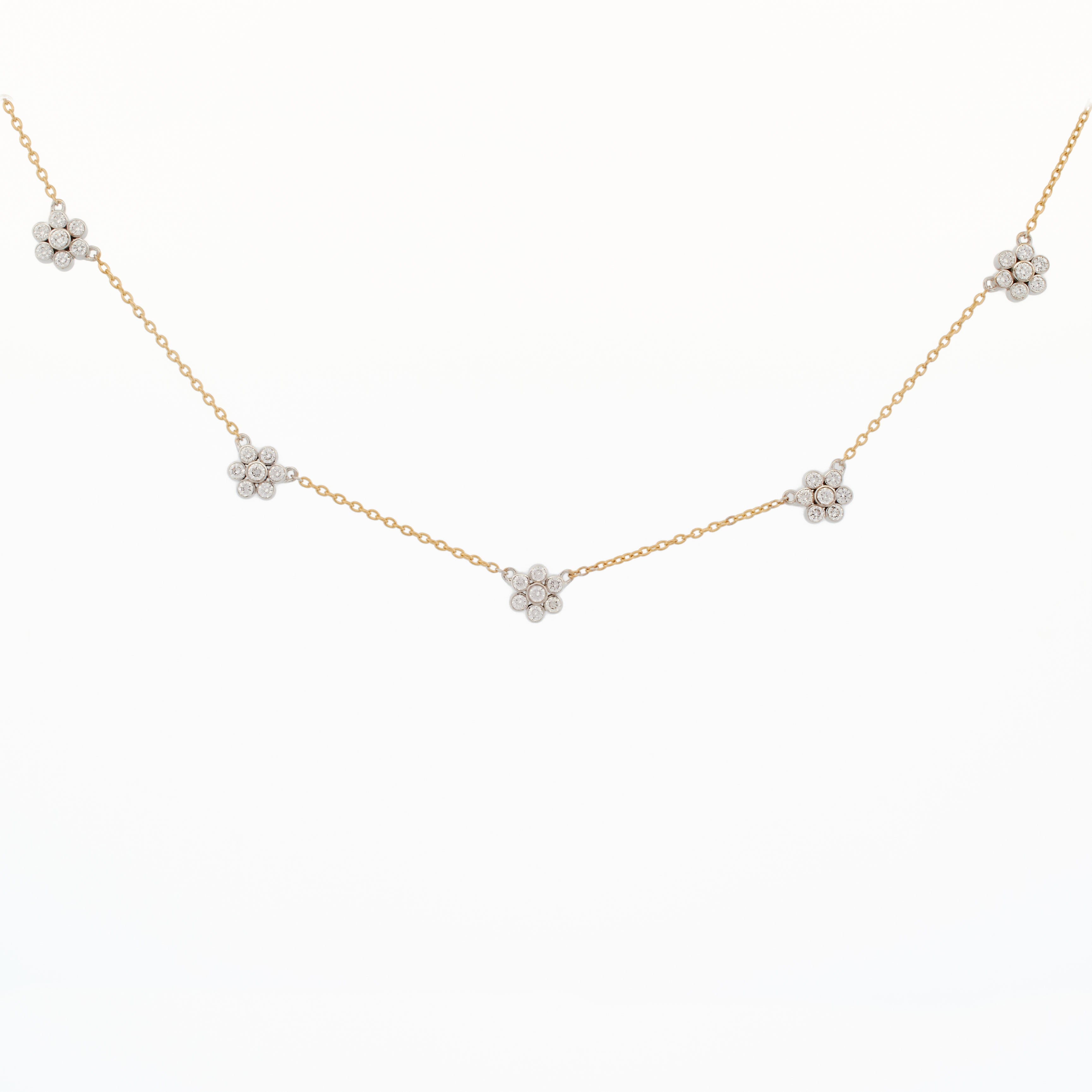 Flower Cluster Diamond Necklace