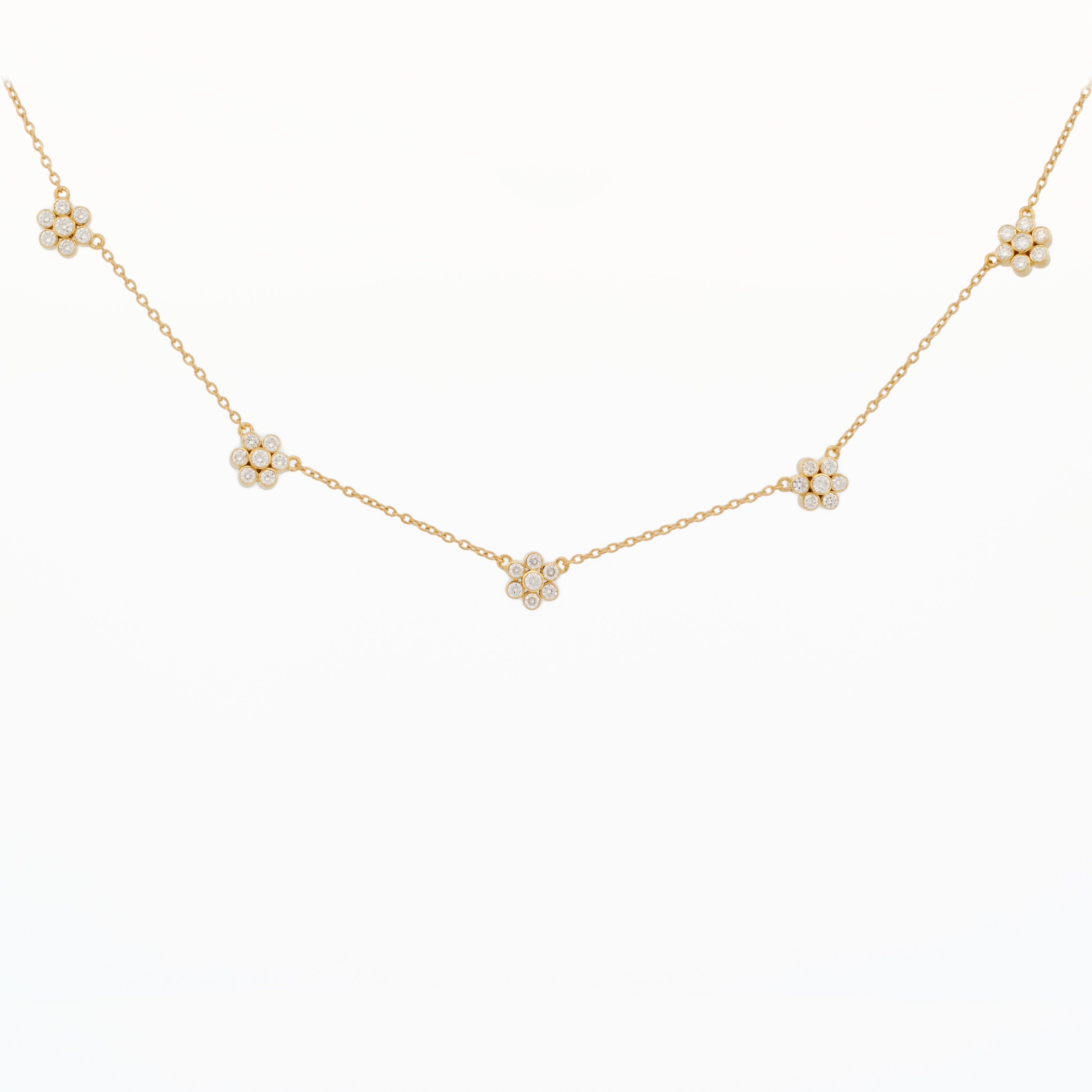 Flower Cluster Diamond Necklace