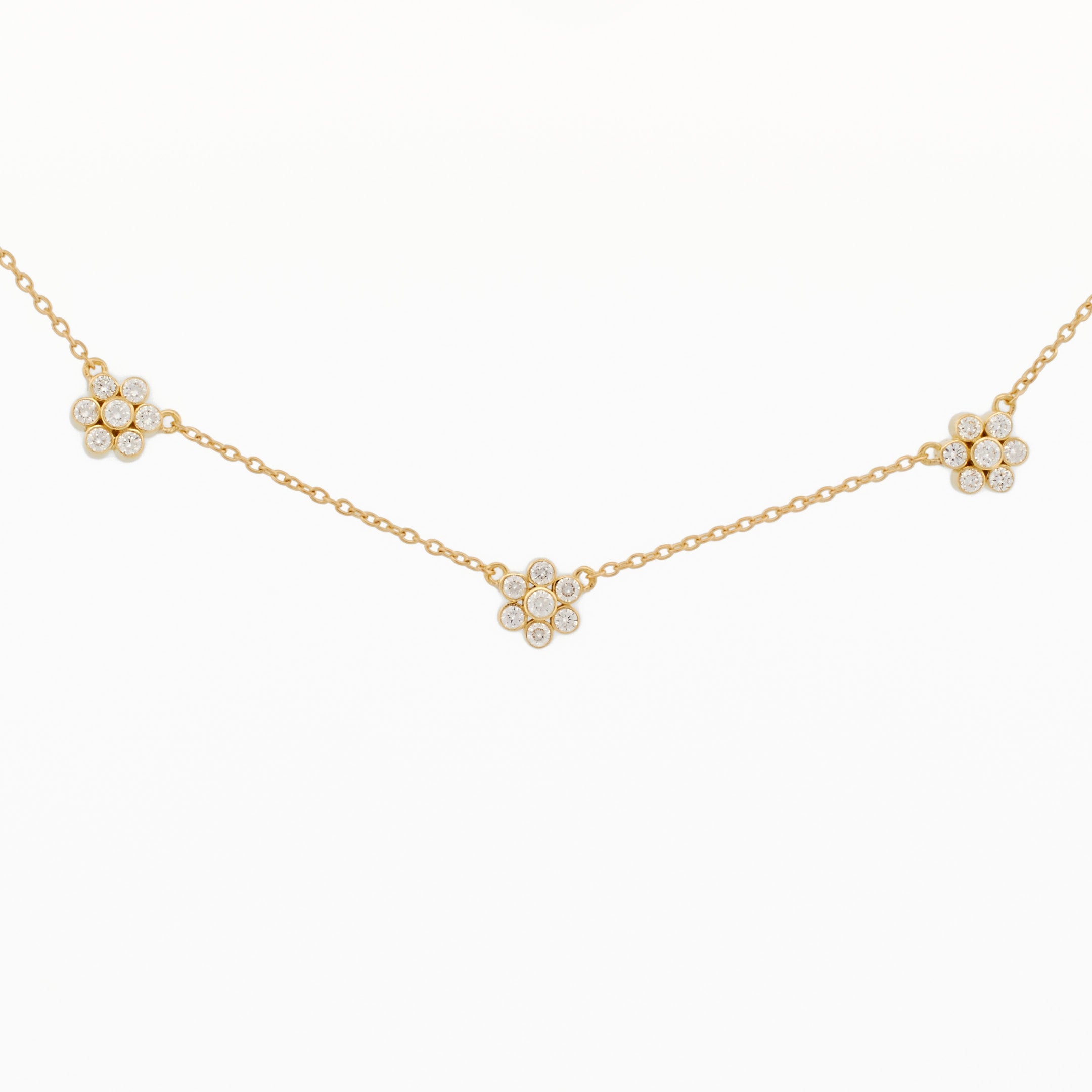 Flower Cluster Diamond Necklace
