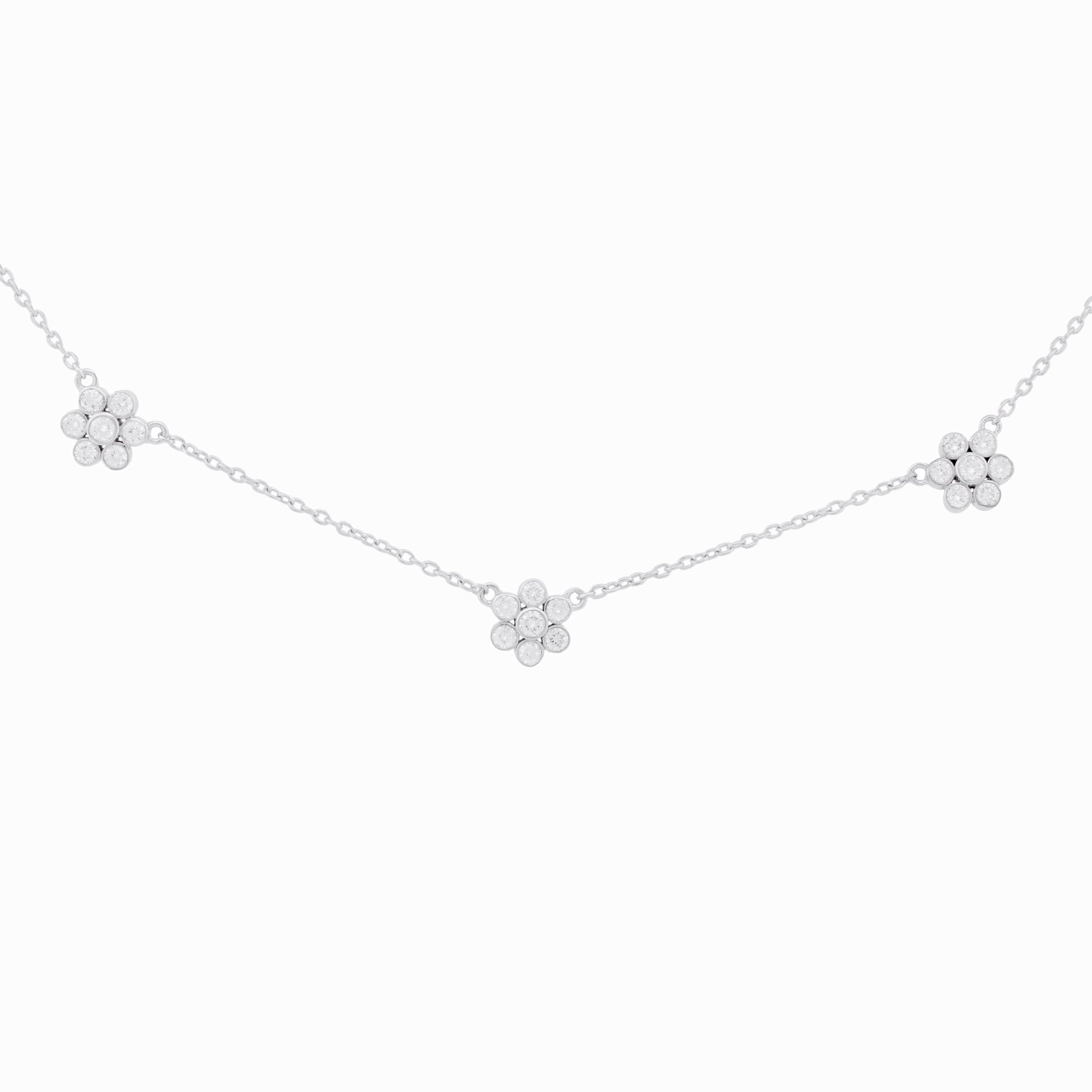Flower Cluster Diamond Necklace