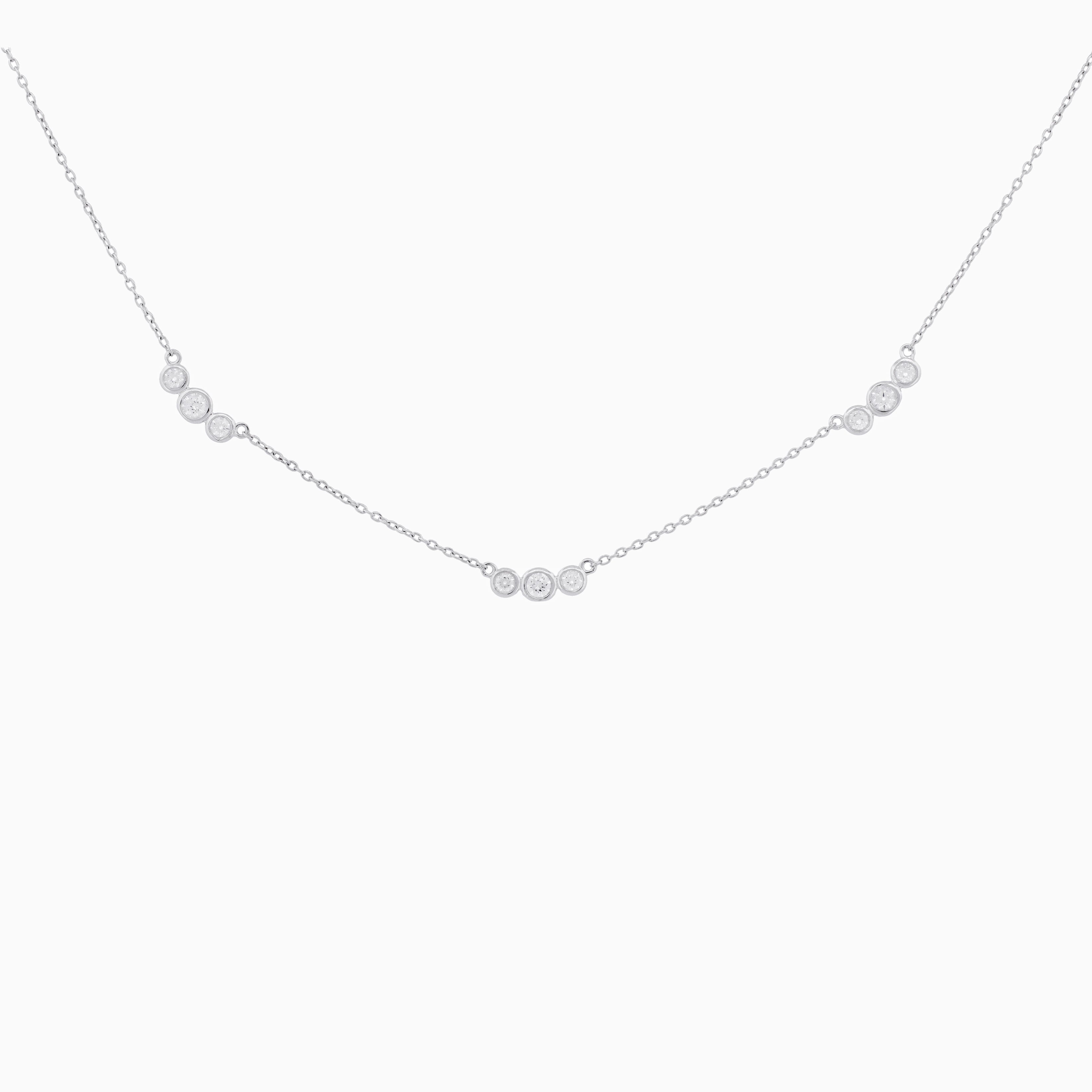 Three Diamond Cluster Necklace