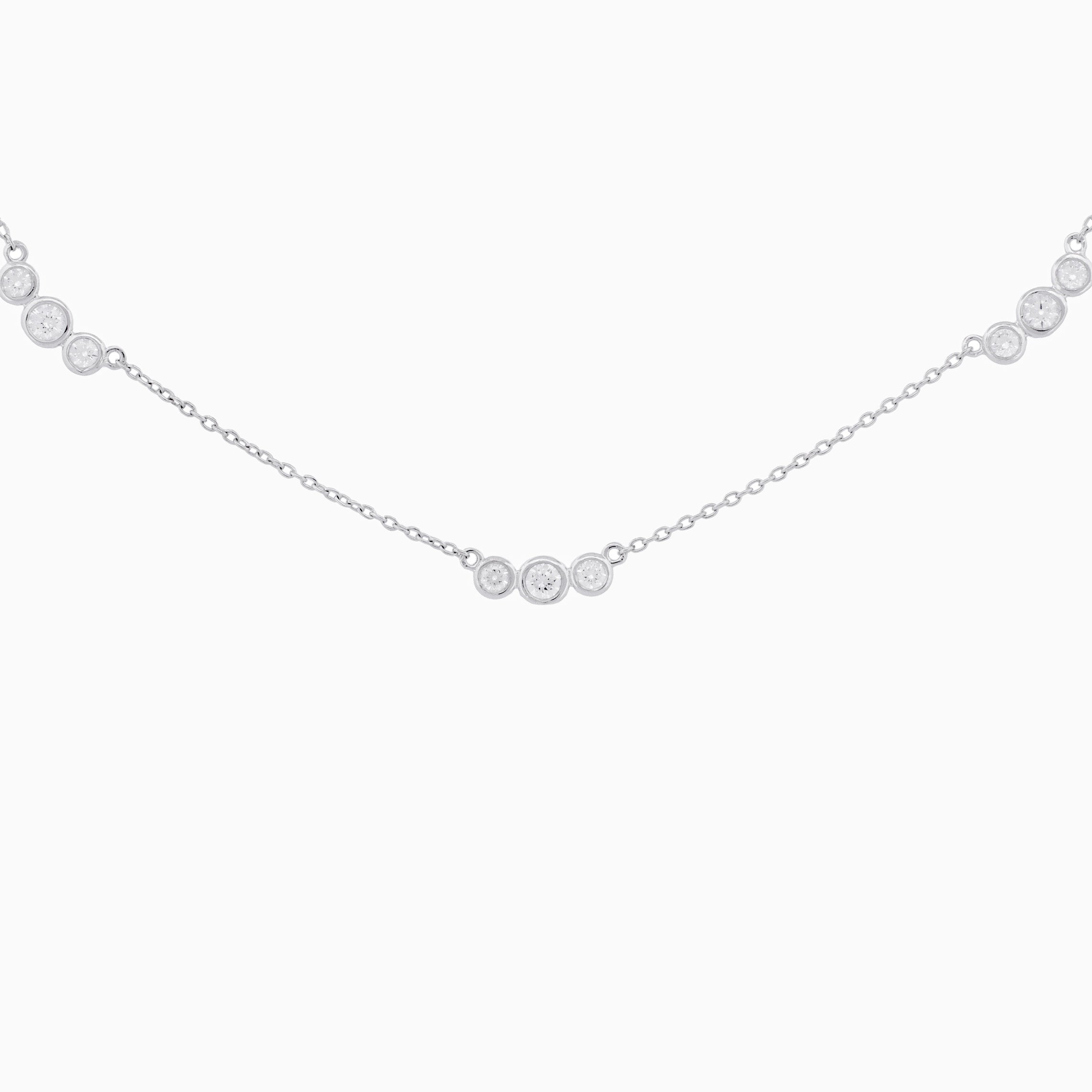 Three Diamond Cluster Necklace
