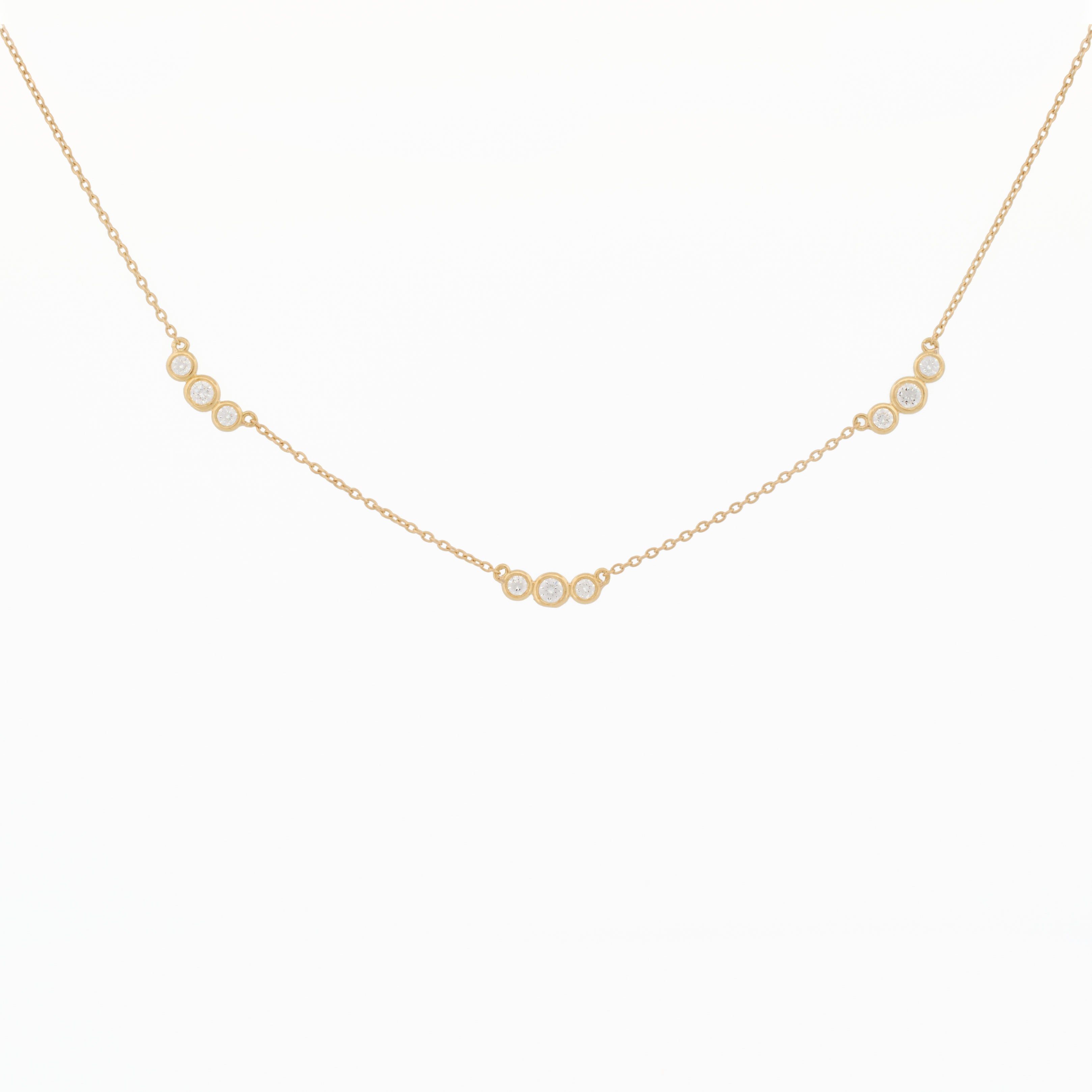 Three Diamond Cluster Necklace