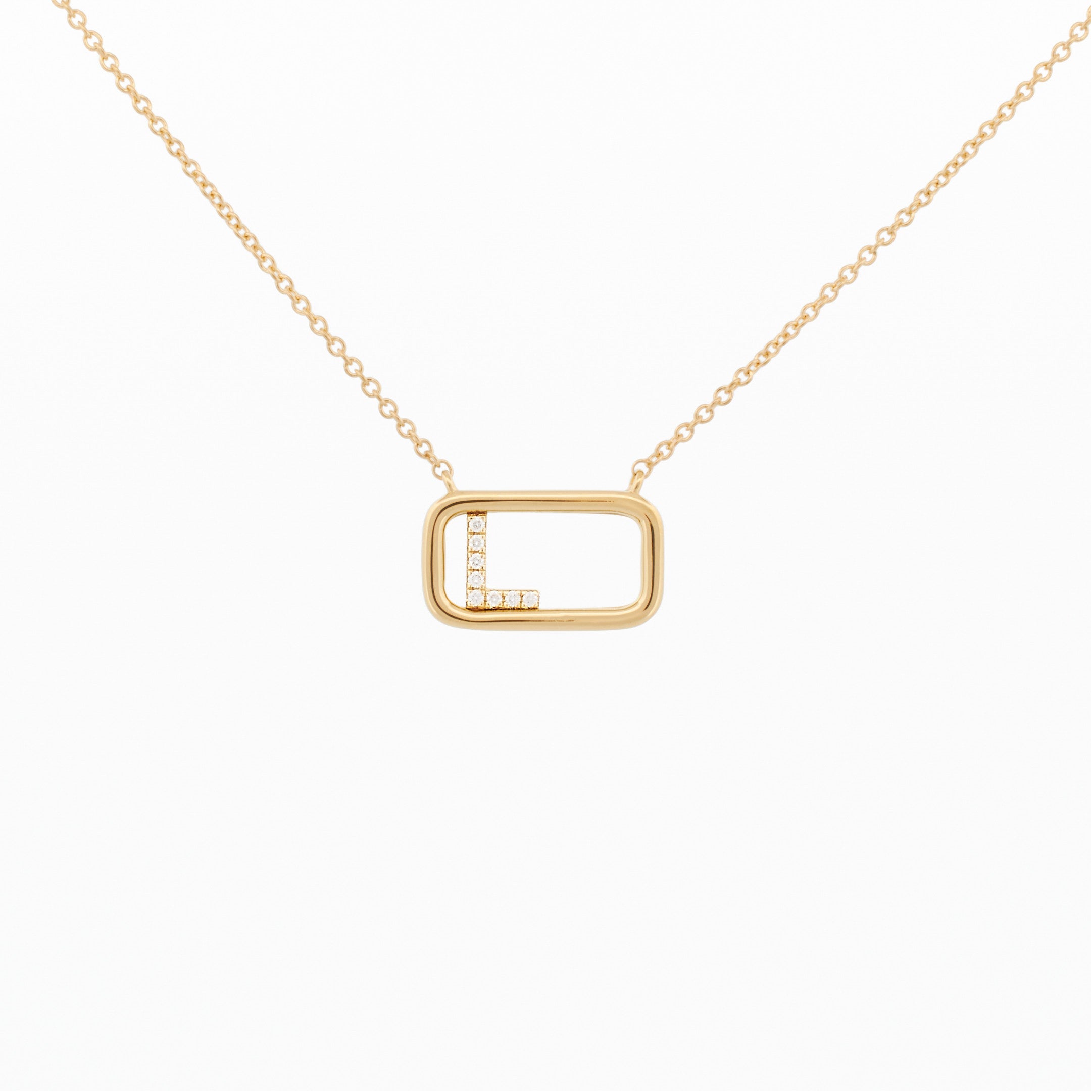 Moving Diamond Initial Necklace "L"