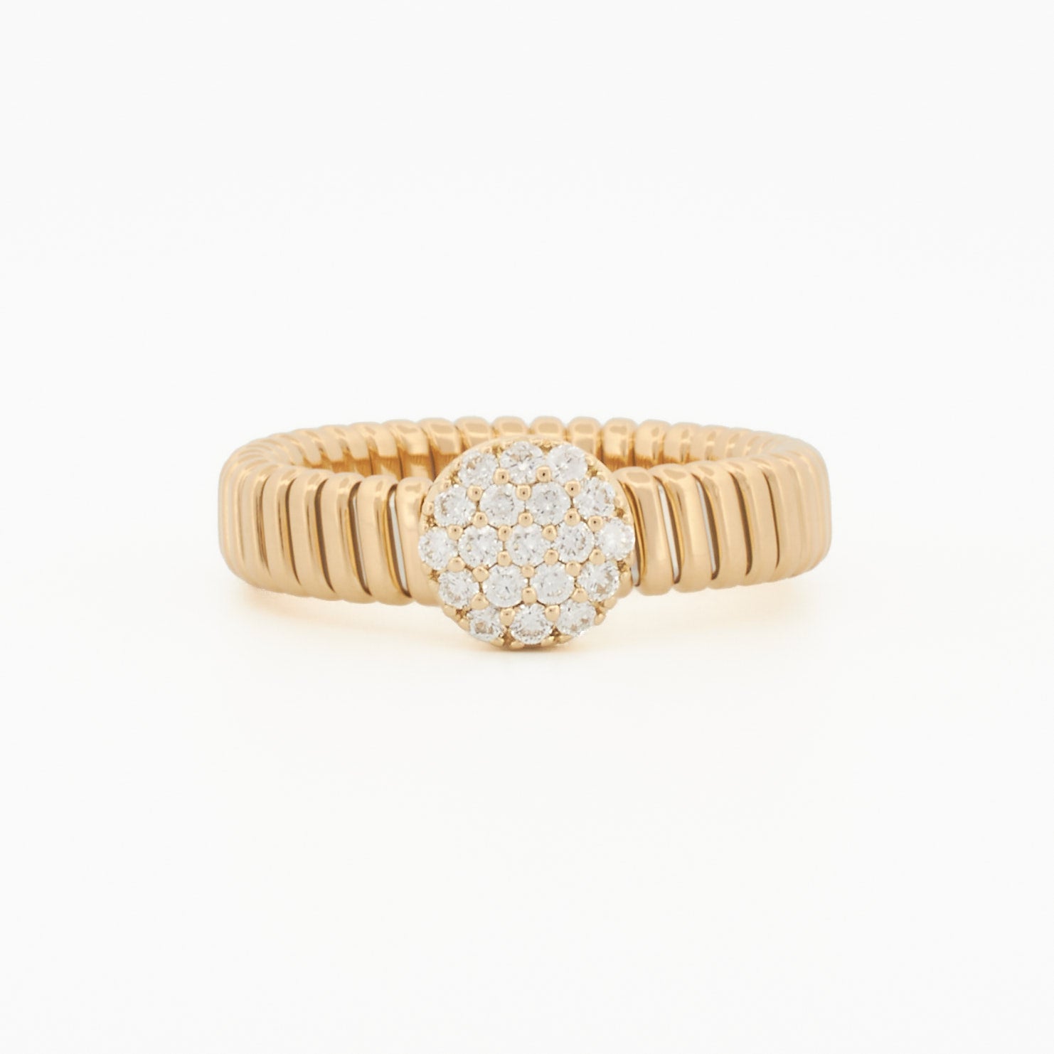 Everyday Tubogas Ring with Pavé Diamond Center
