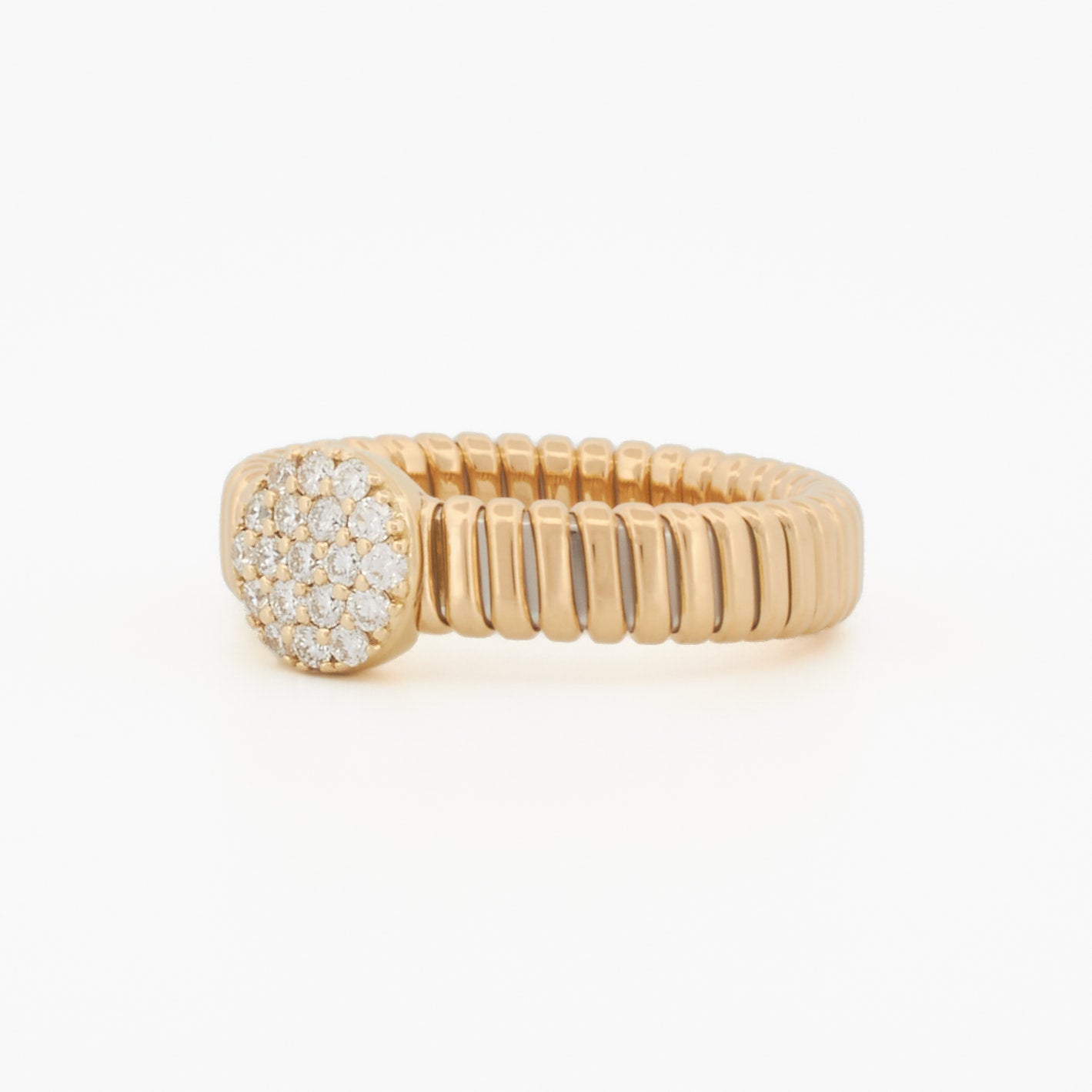 Everyday Tubogas Ring with Pavé Diamond Center