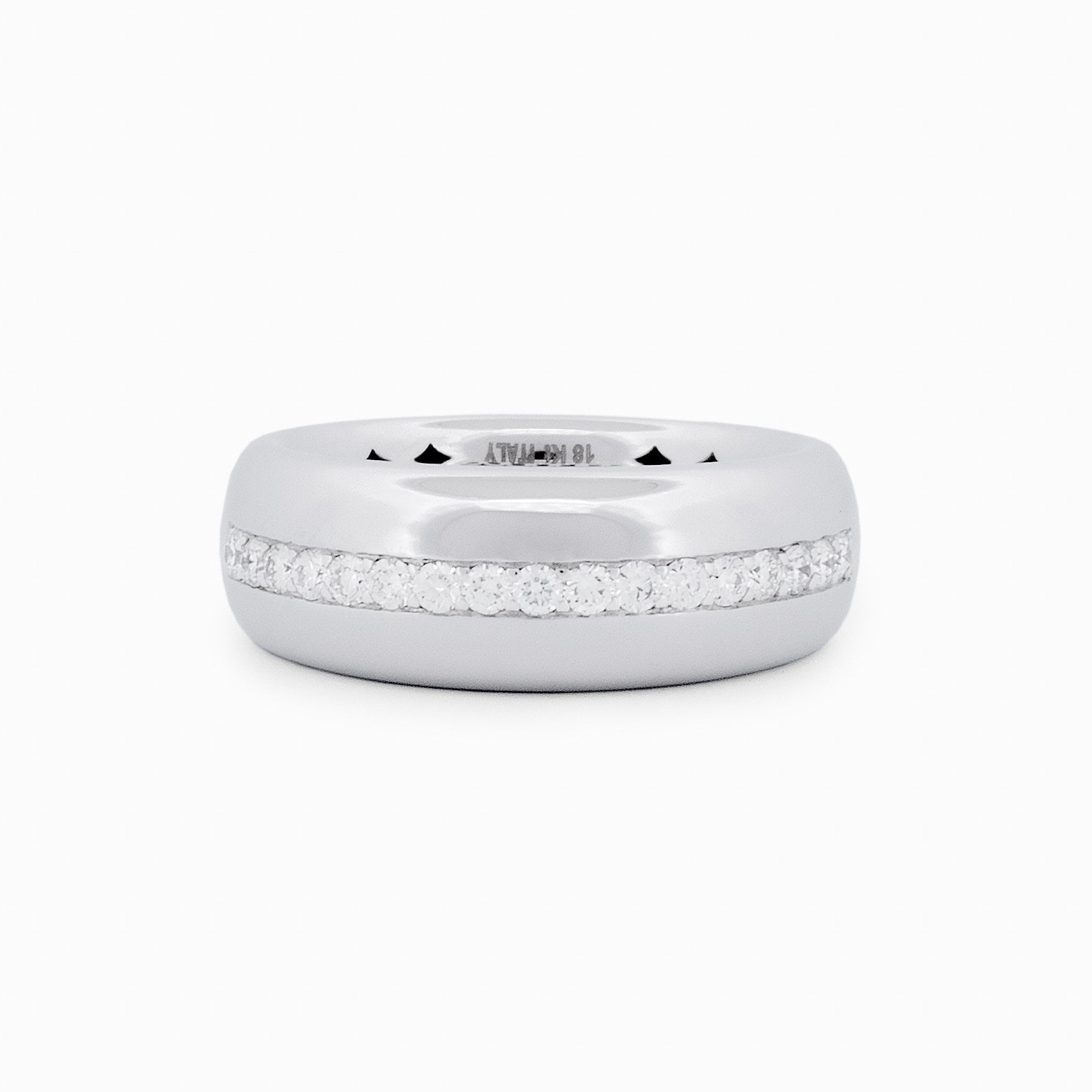 Domed Ring with Middle Diamond Row