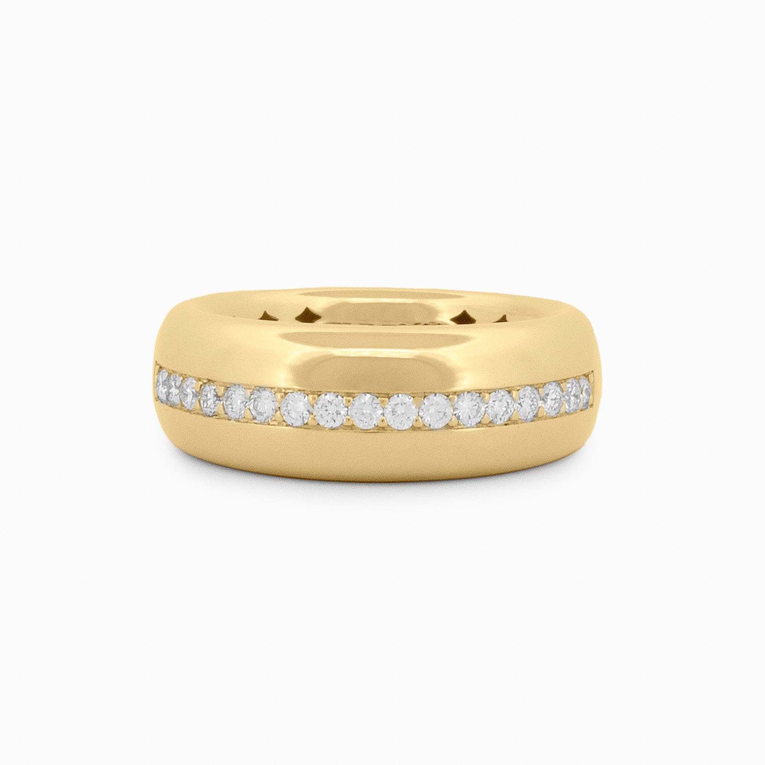 Domed Ring with Middle Diamond Row