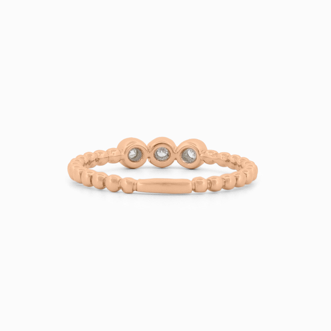 Delicate Beaded Ring With Diamond Centerpiece