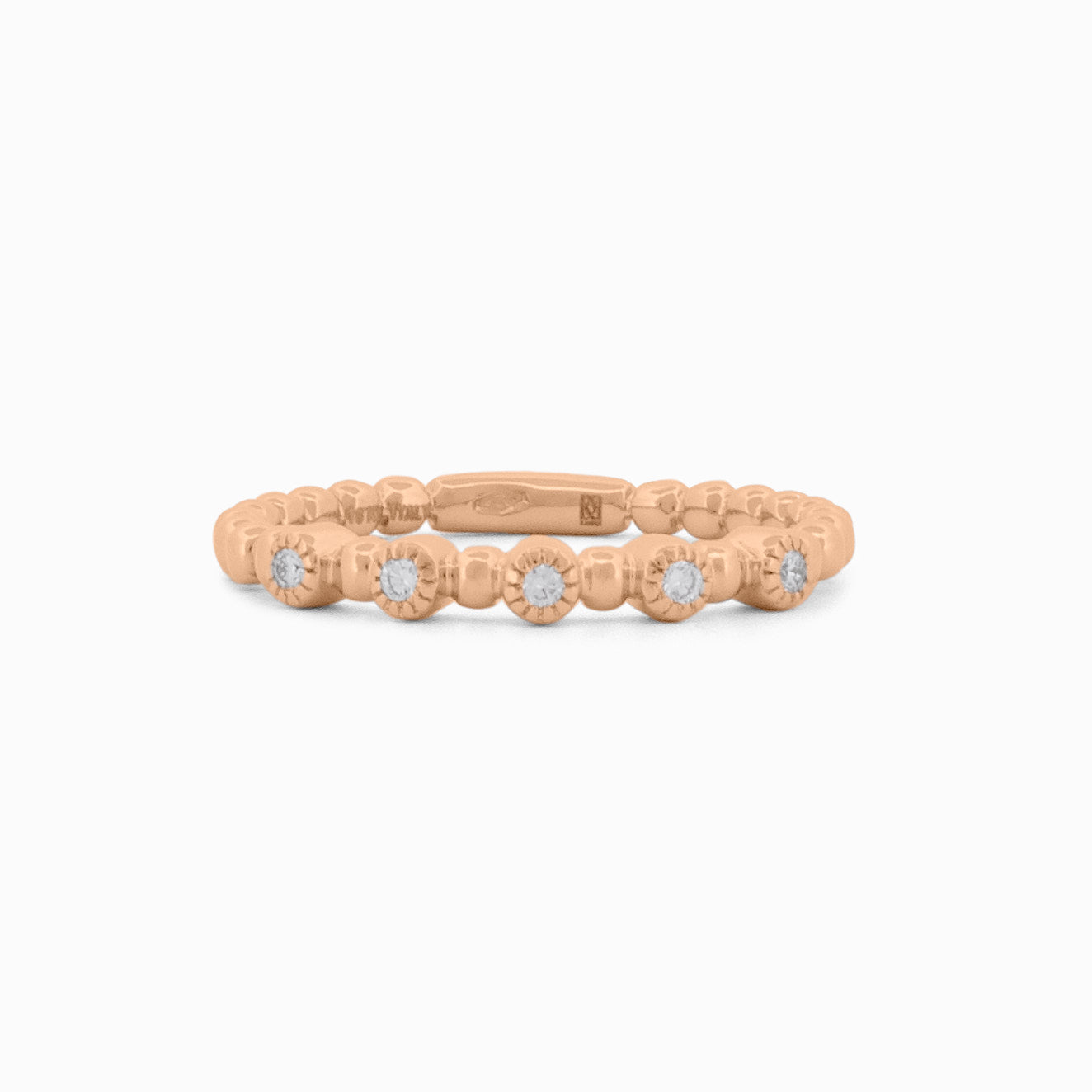 Delicate Gold Ring with Five Diamonds
