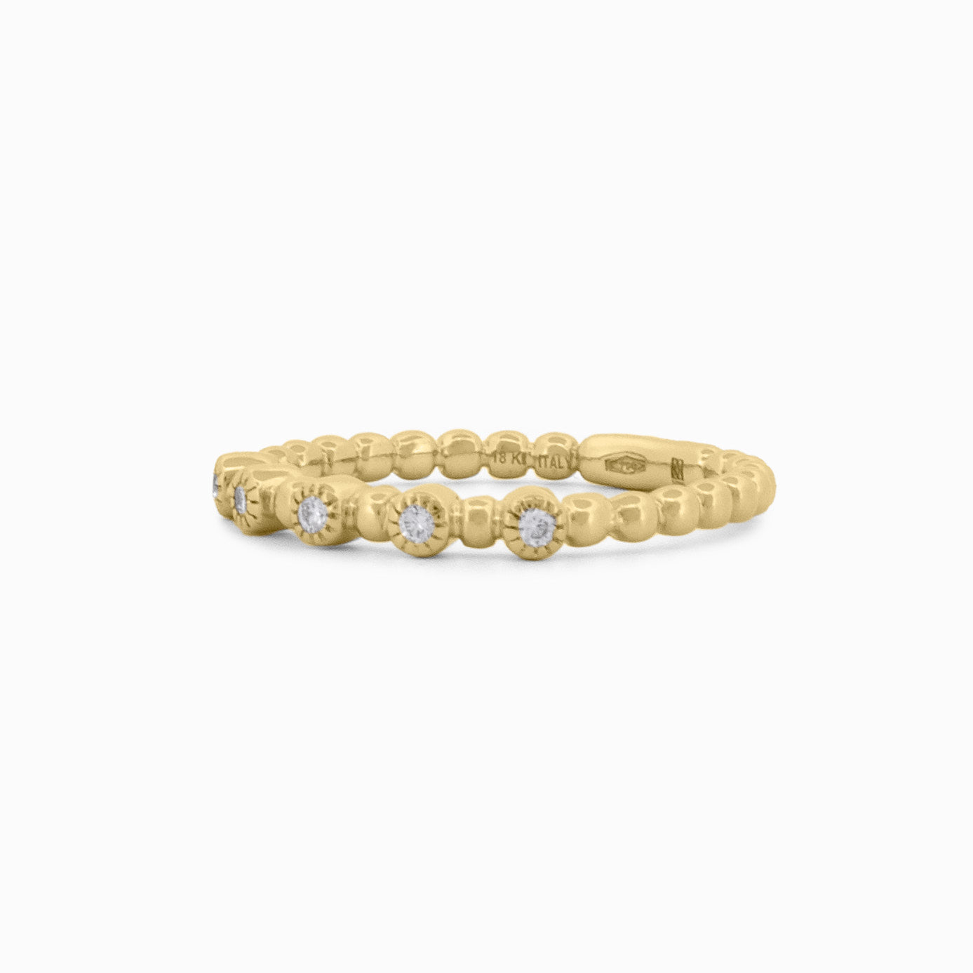 Delicate Gold Ring with Five Diamonds