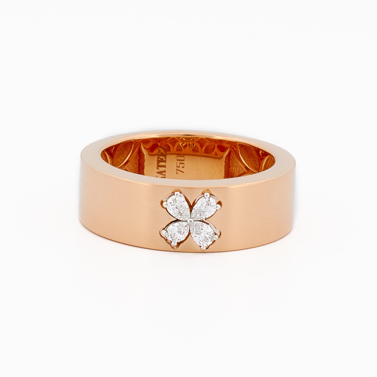 Polished Band with Pear Shape Diamond Centerpiece