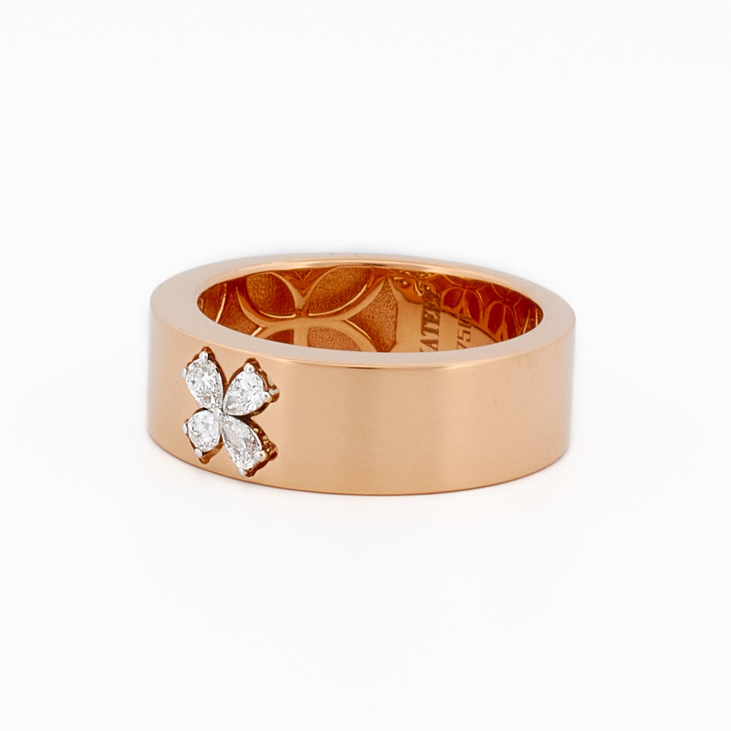 Polished Band with Pear Shape Diamond Centerpiece