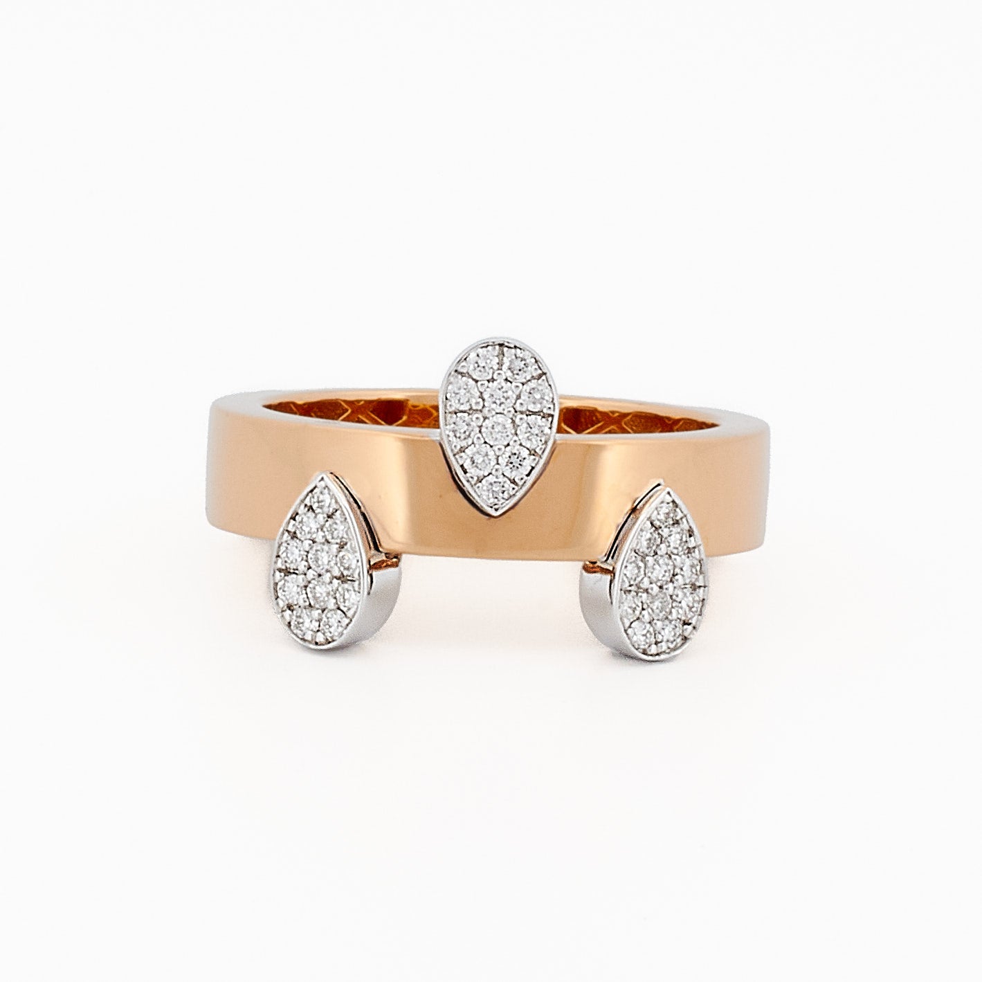 Modern tear drop pave diamond Band