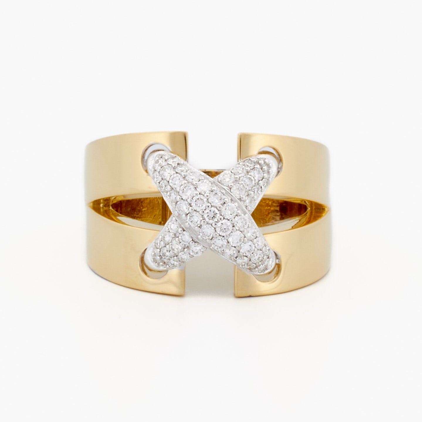 Criss-Cross Diamond Statement Ring
