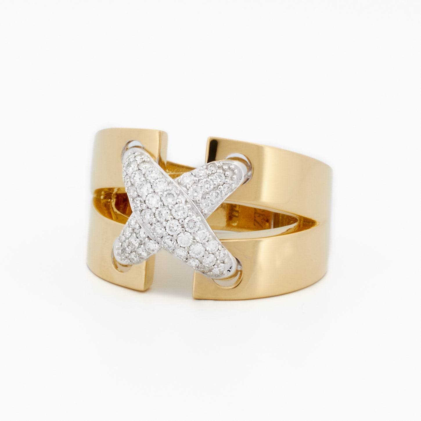 Criss-Cross Diamond Statement Ring