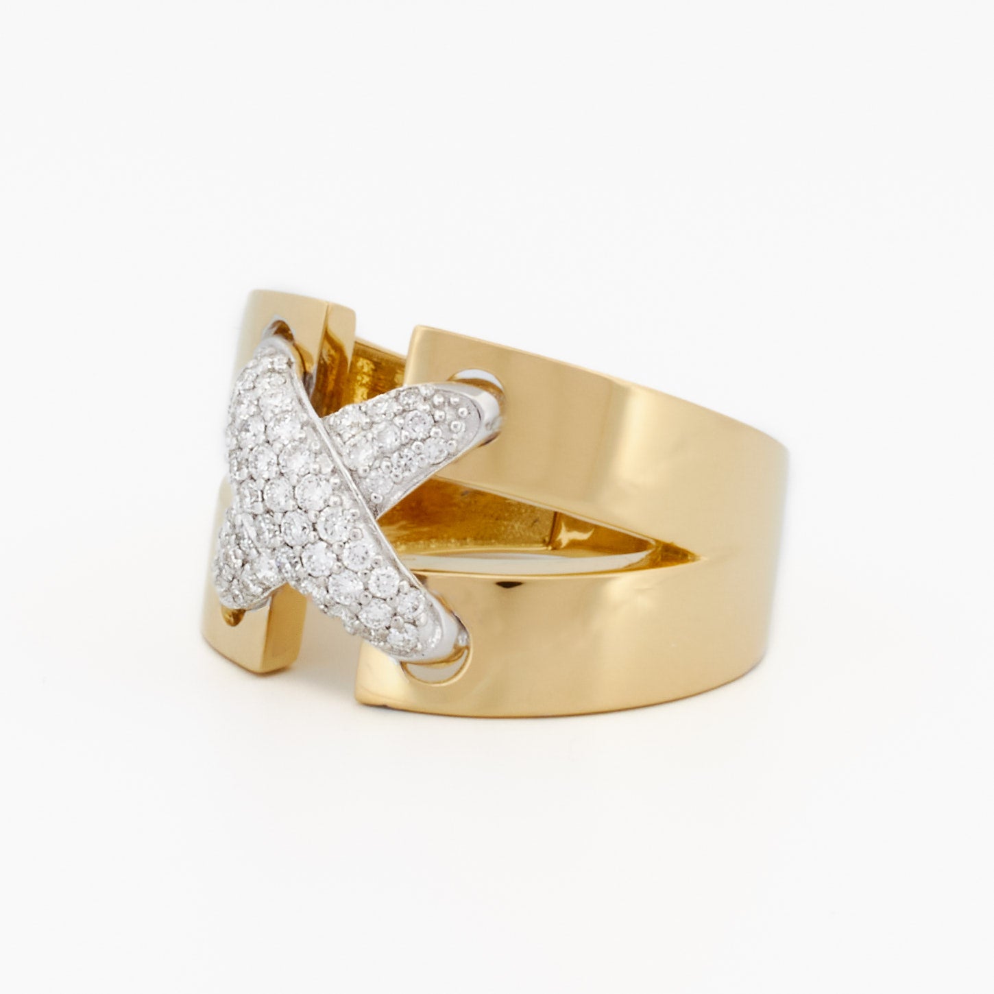 Criss-Cross Diamond Statement Ring