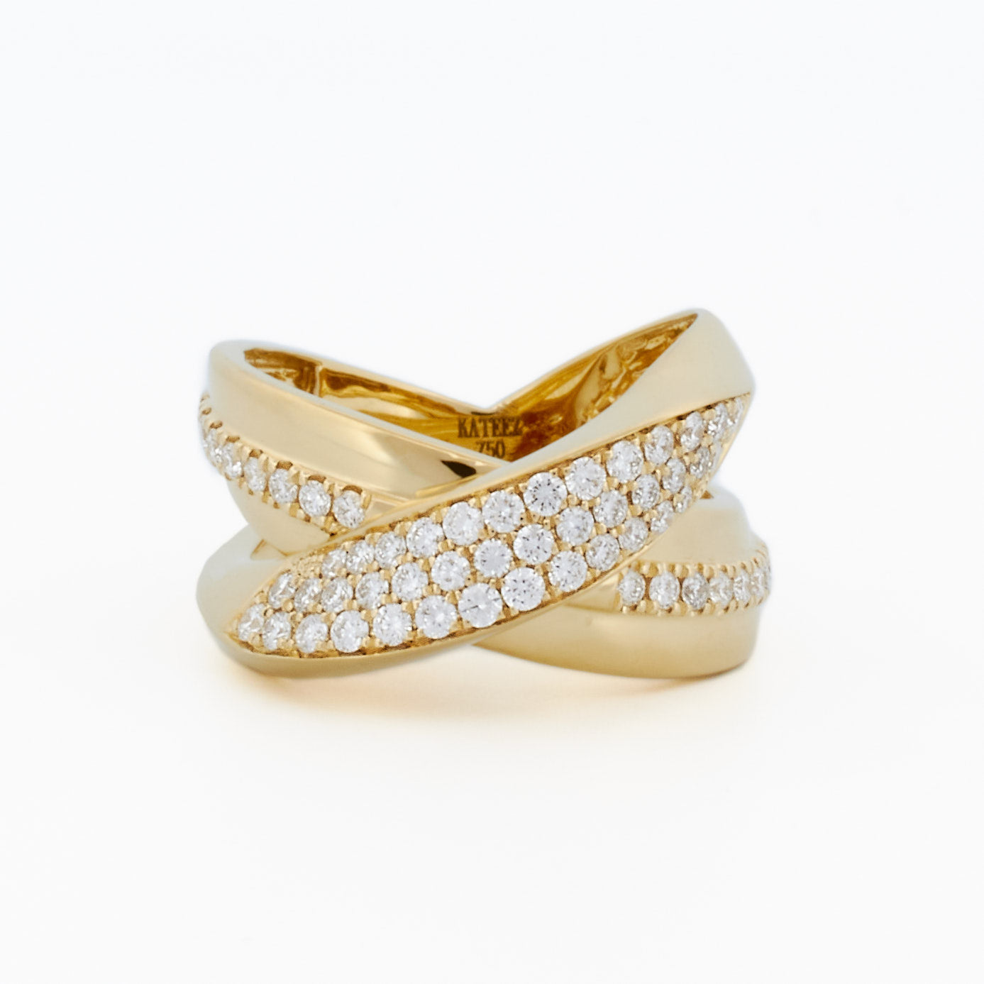 Bold Diamond Crossover Ring